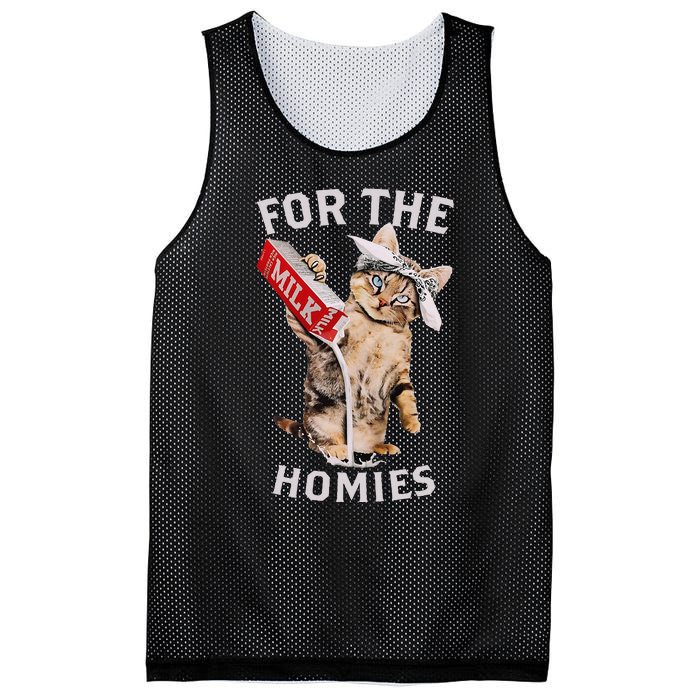 Milk Cat For The Homies Lover Kids Women Mesh Reversible Basketball Jersey Tank