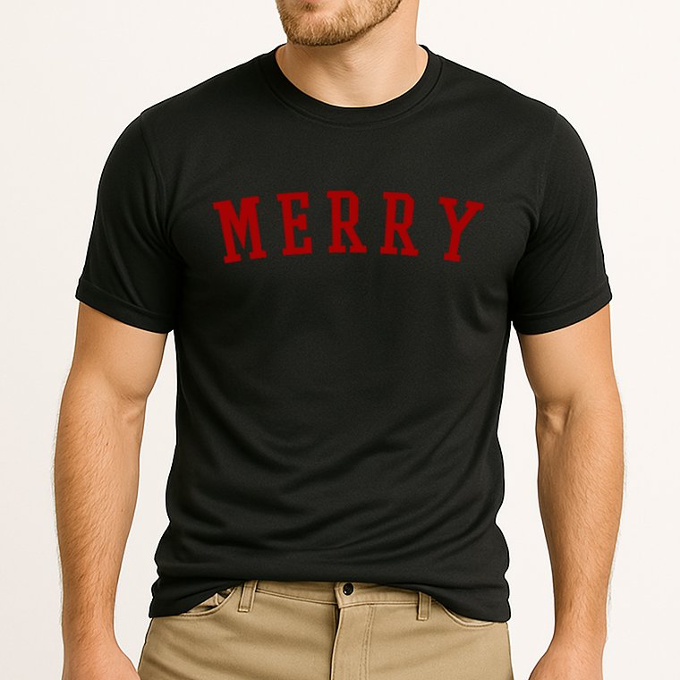 Merry Christmas Festive Holiday Cooling Performance Crew T-Shirt