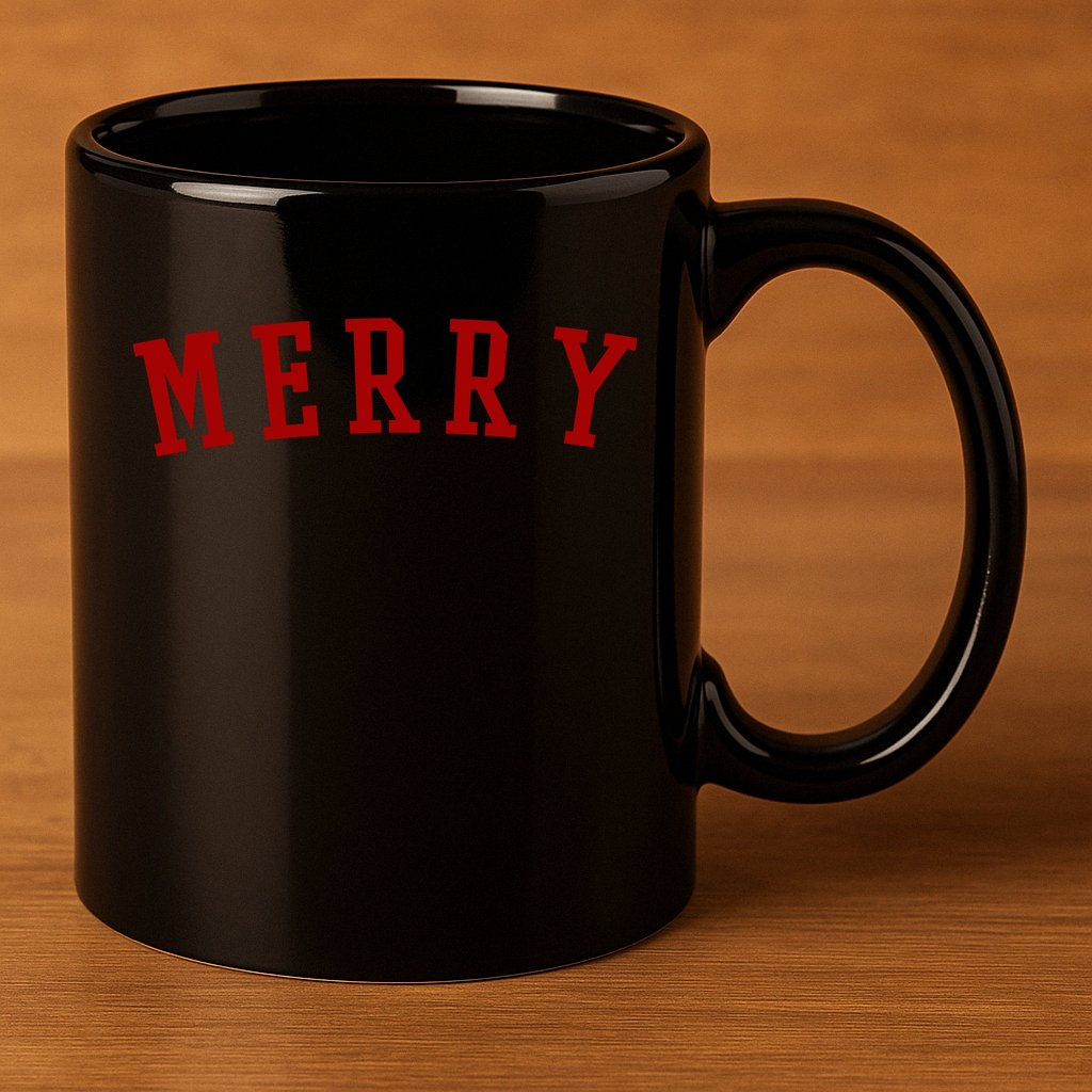 Merry Christmas Festive Holiday 11oz C Handle Ceramic Mug