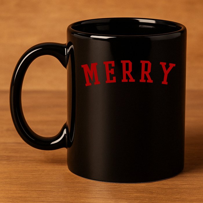 Merry Christmas Festive Holiday 11oz C Handle Ceramic Mug