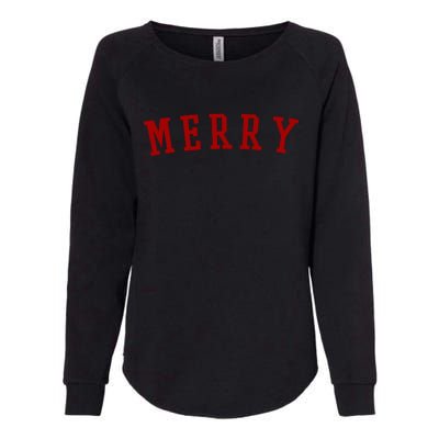 Merry Christmas Festive Holiday Womens California Wash Sweatshirt