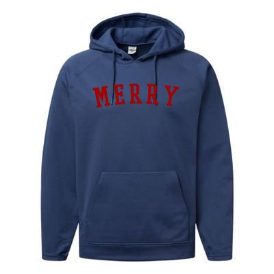 Merry Christmas Festive Holiday Performance Fleece Hoodie