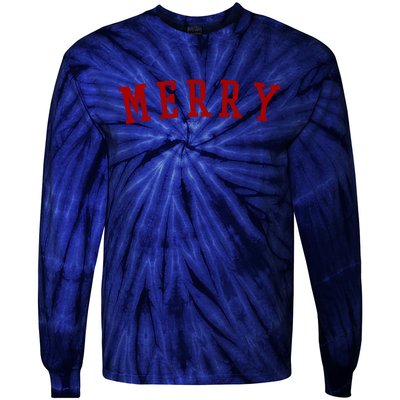 Merry Christmas Festive Holiday Tie-Dye Long Sleeve Shirt