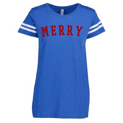 Merry Christmas Festive Holiday Enza Ladies Jersey Football T-Shirt