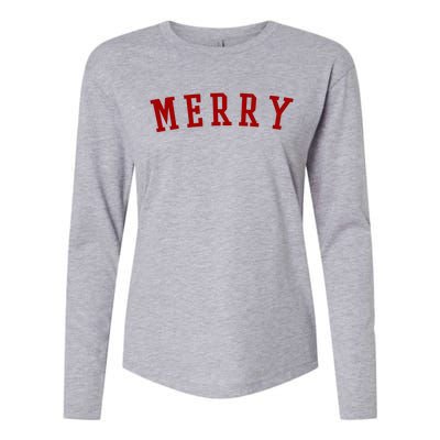 Merry Christmas Festive Holiday Womens Cotton Relaxed Long Sleeve T-Shirt