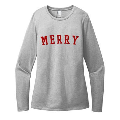 Merry Christmas Festive Holiday Womens CVC Long Sleeve Shirt