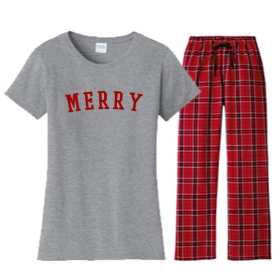 Merry Christmas Festive Holiday Women's Flannel Pajama Set