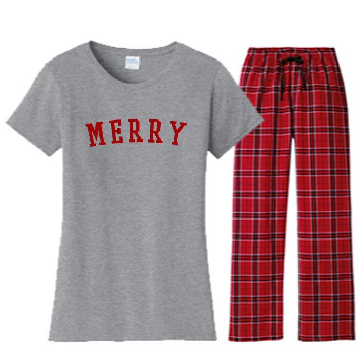 Merry Christmas Festive Holiday Women's Flannel Pajama Set