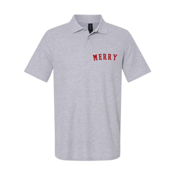 Merry Christmas Festive Holiday Softstyle Adult Sport Polo