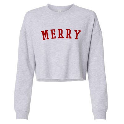 Merry Christmas Festive Holiday Cropped Pullover Crew