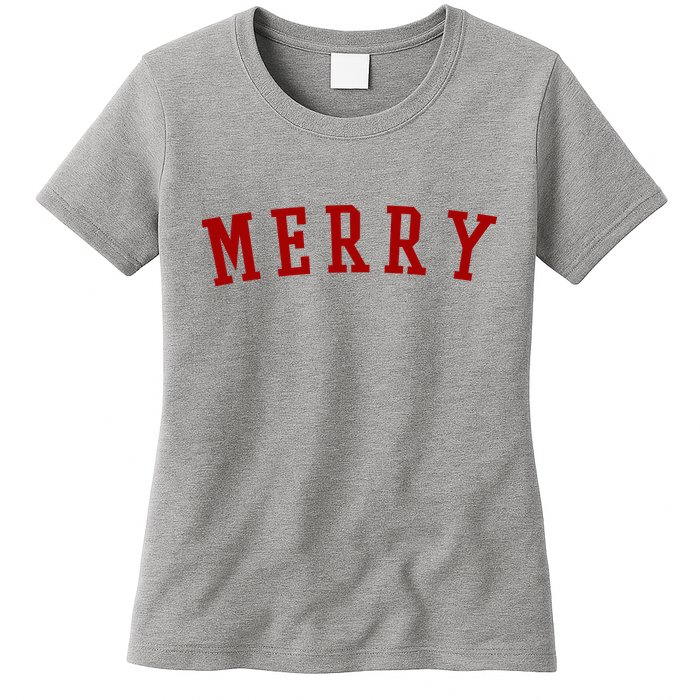 Merry Christmas Festive Holiday Womens T-Shirt