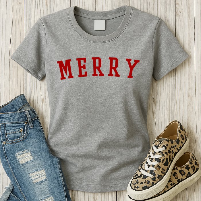 Merry Christmas Festive Holiday Womens T-Shirt