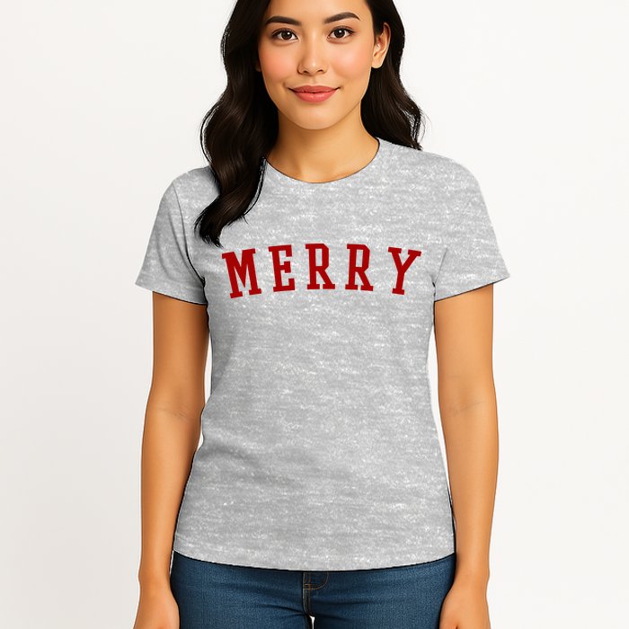 Merry Christmas Festive Holiday Womens T-Shirt