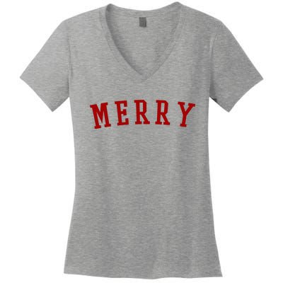 Merry Christmas Festive Holiday Women's V-Neck T-Shirt