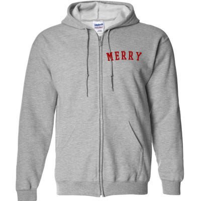 Merry Christmas Festive Holiday Full Zip Hoodie