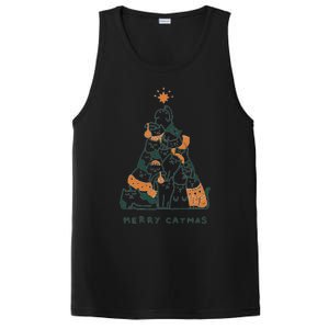 Merry Catmas Funny Cats Christmas Tree Xmas Gift Cute Gift PosiCharge Competitor Tank