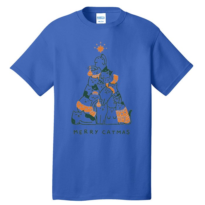 Merry Catmas Funny Cats Christmas Tree Xmas Gift Cute Gift Tall T-Shirt