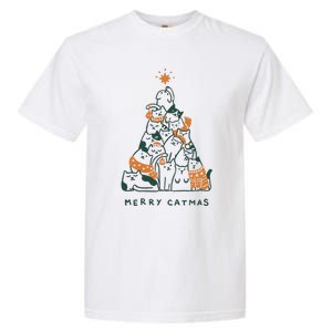 Merry Catmas Funny Cats Christmas Tree Xmas Gift Cute Gift Garment-Dyed Heavyweight T-Shirt