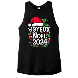 Merry Christmas French Family Joyeux Noel 2024 France Ladies PosiCharge Tri-Blend Wicking Tank