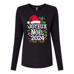 Merry Christmas French Family Joyeux Noel 2024 France Womens Cotton Relaxed Long Sleeve T-Shirt