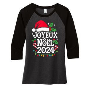 Merry Christmas French Family Joyeux Noel 2024 France Women's Tri-Blend 3/4-Sleeve Raglan Shirt