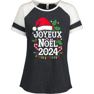 Merry Christmas French Family Joyeux Noel 2024 France Enza Ladies Jersey Colorblock Tee