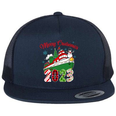 Merry Cruisemas Family Cruise Christmas Funny Boat Trip Flat Bill Trucker Hat