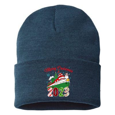 Merry Cruisemas Family Cruise Christmas Funny Boat Trip Sustainable Knit Beanie
