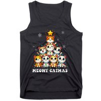 Meowy Catmas Funny Christmas Tree Lights Cute Cat Lover Xmas Gift Tank Top