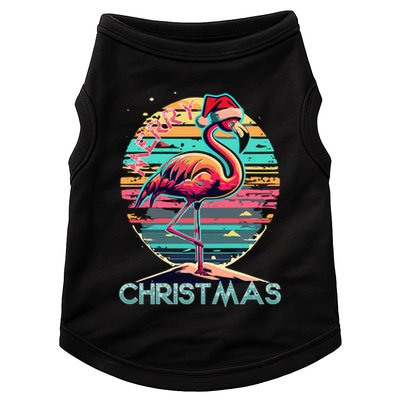 Merry Christmas Flamingo Pink Flamingo Christmas Xmas Gift Doggie Tank