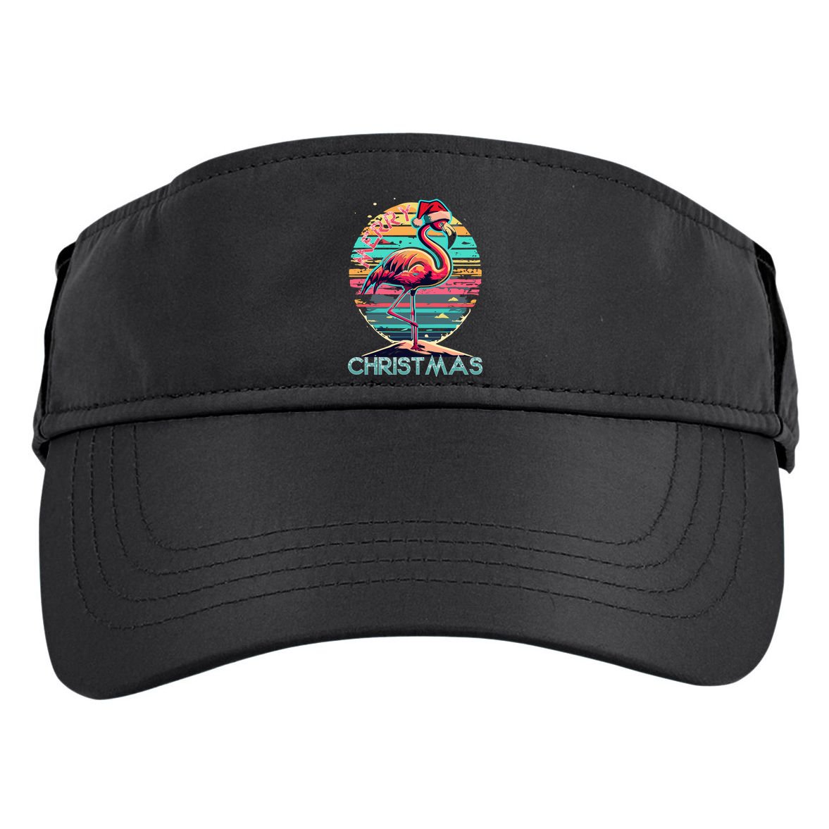 Merry Christmas Flamingo Pink Flamingo Christmas Xmas Gift Adult Drive Performance Visor