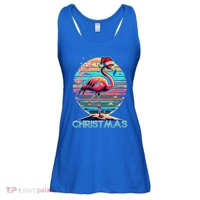Merry Christmas Flamingo Pink Flamingo Christmas Xmas Gift Ladies Essential Flowy Tank