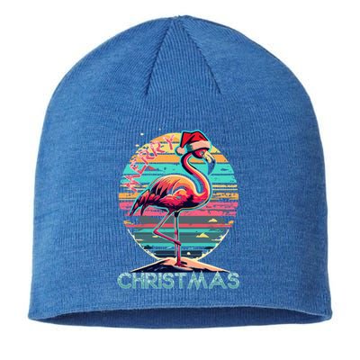 Merry Christmas Flamingo Pink Flamingo Christmas Xmas Gift Sustainable Beanie