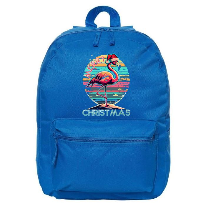 Merry Christmas Flamingo Pink Flamingo Christmas Xmas Gift 16 in Basic Backpack