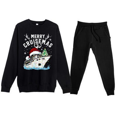 Merry Cruisemas Funny Cruise Ship Family Christmas Meaningful Gift Premium Crewneck Sweatsuit Set