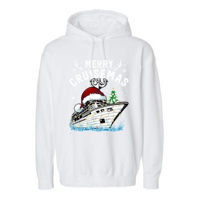 Merry Cruisemas Funny Cruise Ship Family Christmas Meaningful Gift Garment-Dyed Fleece Hoodie