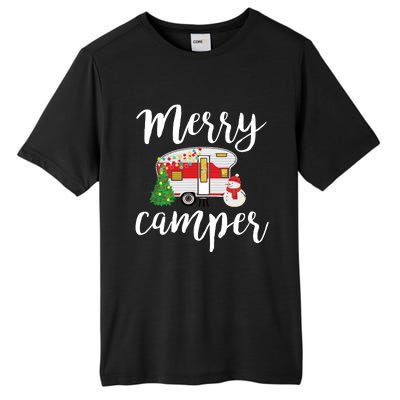 Merry Camper Funny Camper Christmas Tree Camping Tall Fusion ChromaSoft Performance T-Shirt