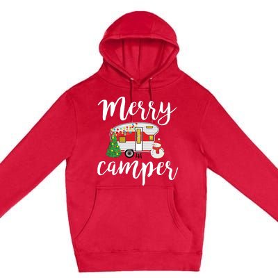 Merry Camper Funny Camper Christmas Tree Camping Premium Pullover Hoodie