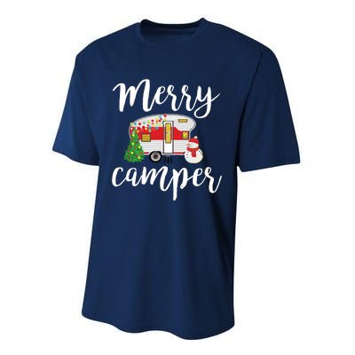 Merry Camper Funny Camper Christmas Tree Camping Performance Sprint T-Shirt