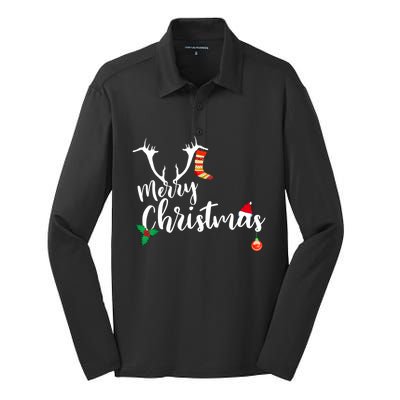 Merry Christmas Funny Gift Silk Touch Performance Long Sleeve Polo