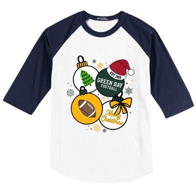 Merry Christmas Green Bay Baseball Est 1919 Baseball Sleeve Shirt