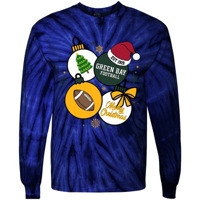 Merry Christmas Green Bay Baseball Est 1919 Tie-Dye Long Sleeve Shirt