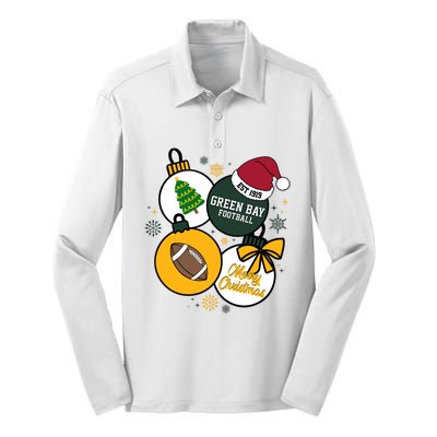 Merry Christmas Green Bay Baseball Est 1919 Silk Touch Performance Long Sleeve Polo