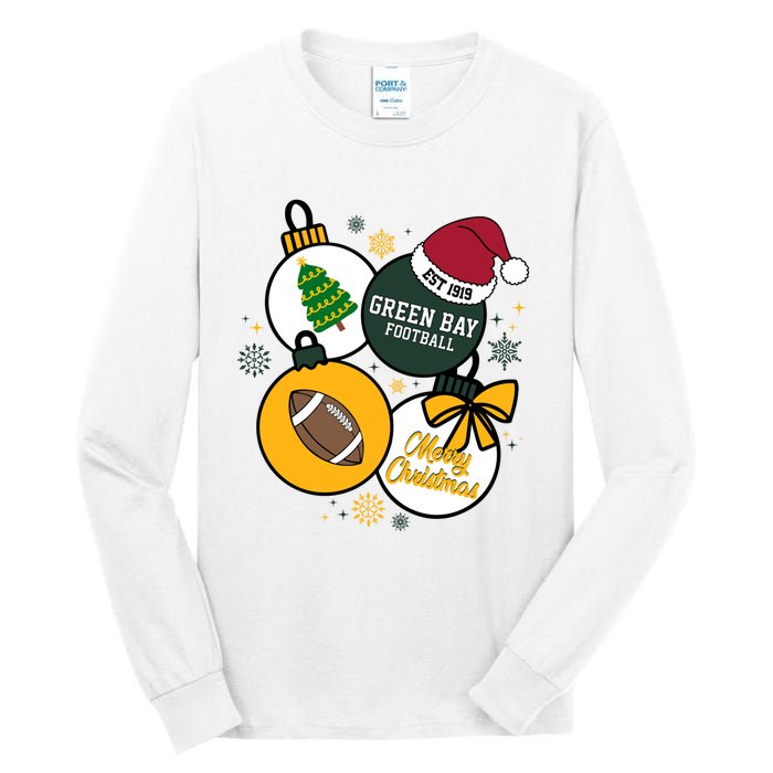 Merry Christmas Green Bay Baseball Est 1919 Tall Long Sleeve T-Shirt