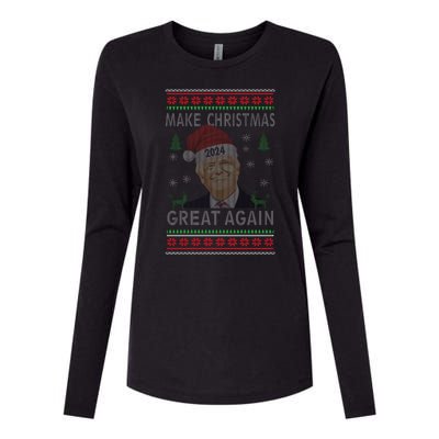 Make Christmas Great Again Funny Trump Ugly Christmas Womens Cotton Relaxed Long Sleeve T-Shirt