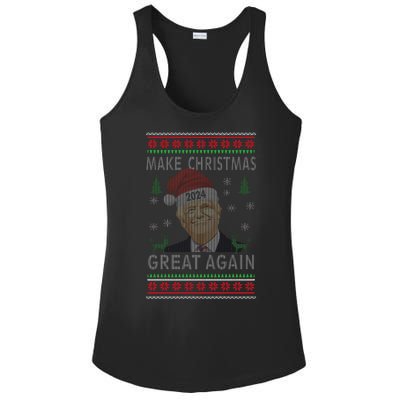 Make Christmas Great Again Funny Trump Ugly Christmas Ladies PosiCharge Competitor Racerback Tank