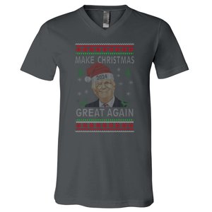 Make Christmas Great Again Funny Trump Ugly Christmas V-Neck T-Shirt