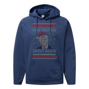 Make Christmas Great Again Funny Trump Ugly Christmas Performance Fleece Hoodie