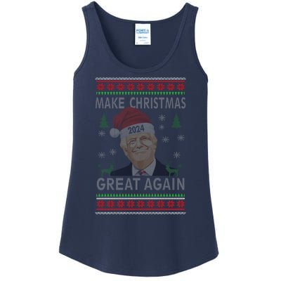 Make Christmas Great Again Funny Trump Ugly Christmas Ladies Essential Tank