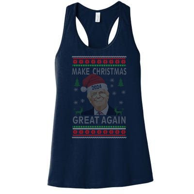 Make Christmas Great Again Funny Trump Ugly Christmas Women's Racerback Tank